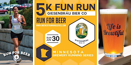 Hauptbild für 5k Beer Run x Giesenbräu Bier Co | 2024 MN Brewery Running Series