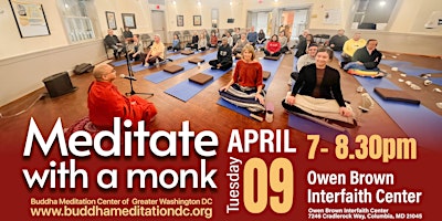 Imagem principal do evento Meditate With A Monk in Columbia - Mind Body Relaxation with mindfulness