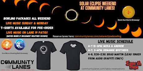 Solar Eclipse Weekend at Community Lanes Minster- Bowling Packages