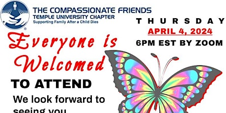 1ST THURSDAY MONTHLY GRIEF SUPPORT FREE BY ZOOM 6:00PM EST