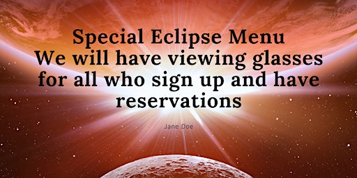 Imagem principal do evento 2024 Eclipse Viewing Party