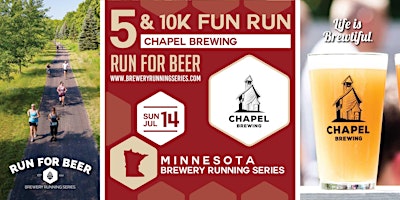 Imagem principal do evento 5k and 10k Beer Run x Chapel Brewing | 2024 MN Brewery Running Series