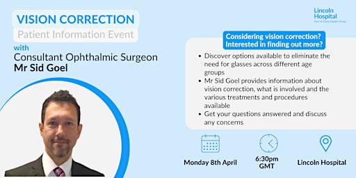 Primaire afbeelding van Vision Correction Free Patient Information Evening