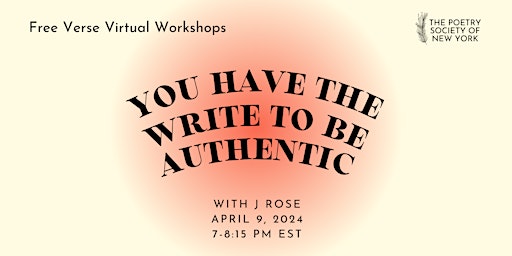 Imagen principal de PSNY Free Verse Workshop: You Have the Write To Be Authentic