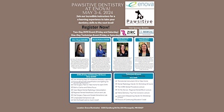 Pawsitive Dentistry at Enova! 1-day TECH TRACK Friday MAY 3rd, 2024