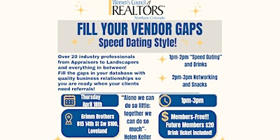 Imagem principal de Fill Your Vendor Gaps! "Speed Dating Style"