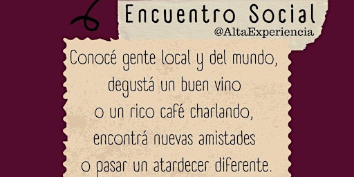 Hauptbild für Encuentro Social , Juntada con café y vino