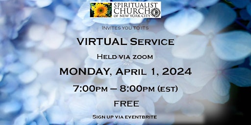 Imagen principal de SCNYC April 1, 2024 Virtual Service