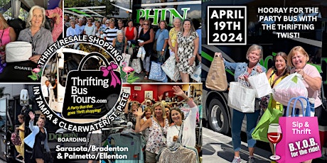 Primaire afbeelding van 4/19 Thrifting Bus Sara/Brad & Palmetto shops Tampa & Clearwater/St.Pete