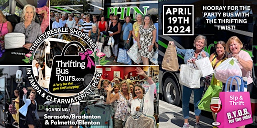 Primaire afbeelding van 4/19 Thrifting Bus Sara/Brad & Palmetto shops Tampa & Clearwater/St.Pete