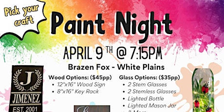 Brazen Fox Paint & Sip (Glass $35/Wood $45)