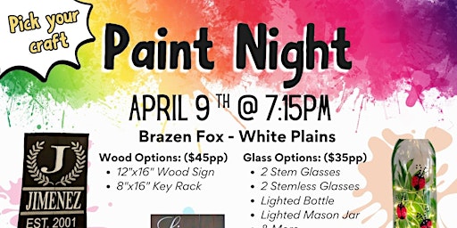 Imagem principal do evento Brazen Fox Paint & Sip (Glass $35/Wood $45)