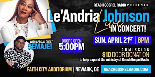 Primaire afbeelding van Expand The Reach Le' Andra Johnson Concert