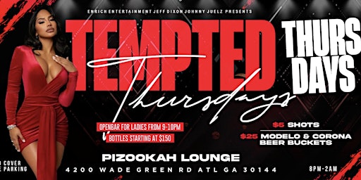 Primaire afbeelding van Tempted Thursdays at Pizookah Lounge