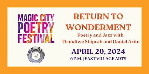 Imagen principal de Return to Wonderment: Poetry and Jazz w/ Thandiwe Shiprah and Daniel Arite