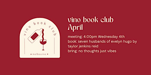 vino bookclub - april 3rd primary image