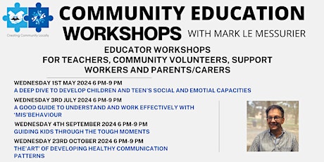 Community Education Workshops with Mark L Messurier (Cert. PD sessions)
