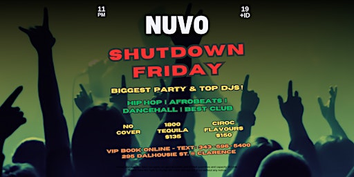 Immagine principale di SHUTDOWN FRIDAY @ NUVO  LOUNGE - OTTAWA BIGGEST PARTY & TOP DJS! 