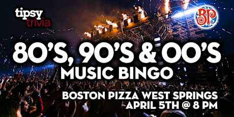 Calgary: BP's West Springs - 80's, 90's & 00's Mix Music Bingo - Apr 5, 8p