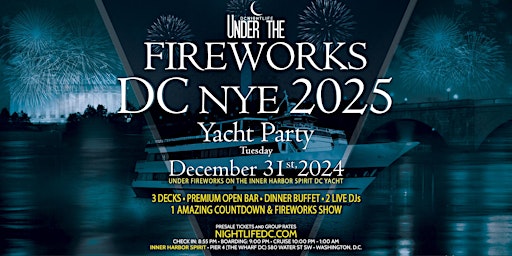Primaire afbeelding van DC Under the Fireworks Yacht Party New Year's Eve 2025