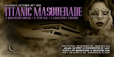 Immagine principale di Titanic Masquerade DC Halloween Yacht Party 