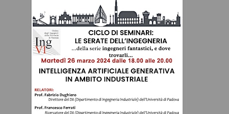 INTELLIGENZA ARTIFICIALE GENERATIVA IN AMBITO INDUSTRIALE -  26 MARZO 2024