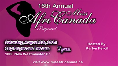16th Annual Miss AfriCanada Pageant primary image