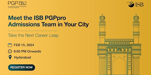 Imagen principal de ISB PGPpro Coffee Meet in Hyderabad - Apr 18, 2024