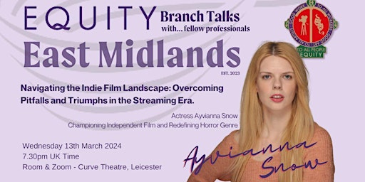 Primaire afbeelding van Equity East Midlands Branch - 2024 Meetings