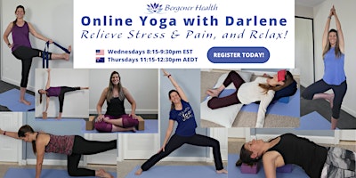 Imagen principal de Online Yoga for Stress & Pain Relief, Strength, Energy & Relaxation