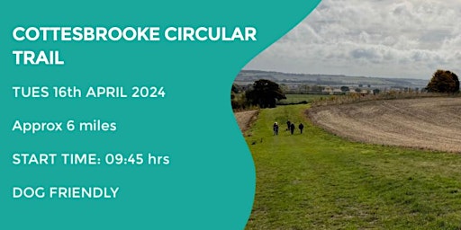 Primaire afbeelding van COTTESBROOKE CIRCULAR WALK | 6 MILES | MODERATE| NORTHANTS