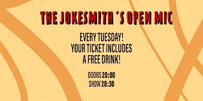 The Jokesmith's Open Mic - English Standup Comedy w/ FREE DRINKS primary image