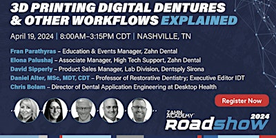 Imagem principal do evento 3D Printing Digital Dentures & Other Workflows Explained