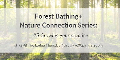Primaire afbeelding van Forest Bathing+ Nature Connection Series#5 at RSPB The Lodge: Thur 4th July