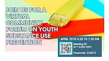 Imagem principal do evento Virtual Community Forum on Youth Substance Use Prevention | Olmsted County