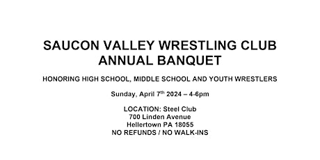 SV Wrestling Club - Annual Banquet