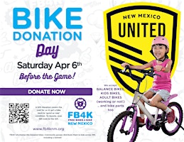 Primaire afbeelding van Free Bikes 4 Kidz Used Bike Donation Night - New Mexico United