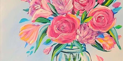 Cheerful Mason Jar Bouquet - Paint and Sip by Classpop!™ primary image