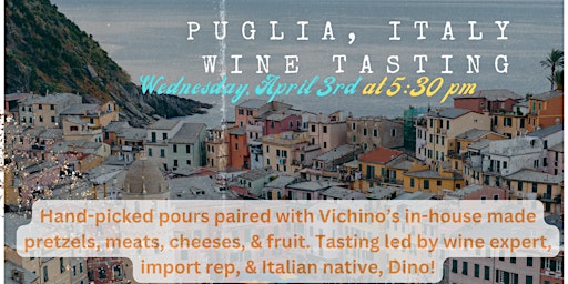 Hauptbild für Puglia (Italy) Wine Tasting