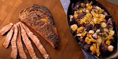 Primaire afbeelding van UBS IN PERSON Cooking Class: Garlic Steak & Breadcrumb Crusted Cauliflower