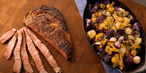 Primaire afbeelding van UBS IN PERSON Cooking Class: Garlic Steak & Breadcrumb Crusted Cauliflower