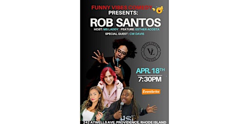 Imagem principal de Rob Santos - Funny Vibes Comedy Show - April 18th