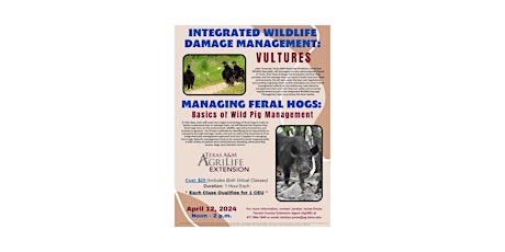 Integrated Wildlife Damage Management: Feral Hogs and Vultures