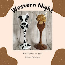 Western Wine Glass and Beer Stein Painting