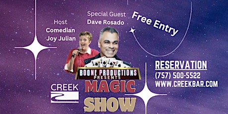 Magic at The Creek: An Evening with David Rosado and Comedian Joy Julian