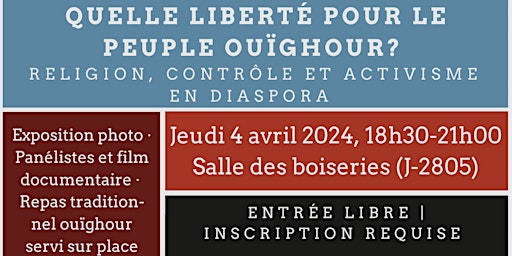 Imagem principal do evento Quelle liberté pour le peuple ouïghour?