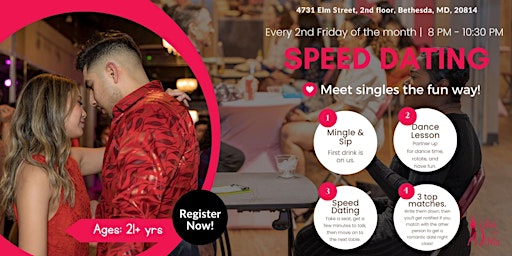 Image principale de SPEED DATING at Salsa with Silvia Bethesda