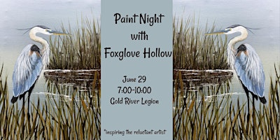Image principale de Gold River Paint Night with Foxglove Hollow Studio