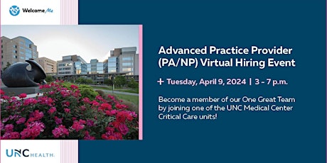 Advanced Practice Provider (PA/NP) Virtual Hiring Event (4.9.24)