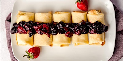 Primaire afbeelding van UBS IN PERSON Cooking Class:  Honey Ricotta Blintzes with Berry Sauce